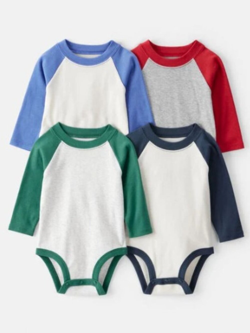 NWT Carter's Baby Boy 4-Pack Long-Sleeve Multipack Raglan Bodysuits